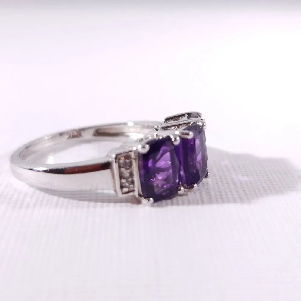 Purple Lusaka Amethyst Ring Size 8